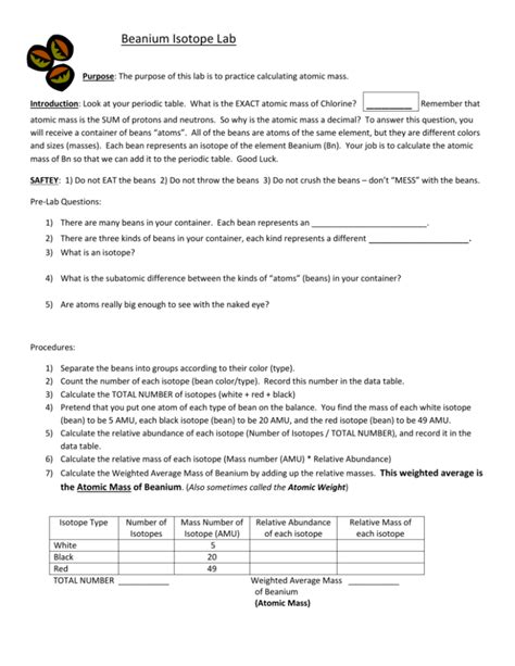 how are the beans in this lab similar to isotopes
